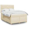 vidaXL Cama com molas/colch&atilde;o 140x190 cm tecido cor creme