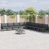 vidaXL Conjunto de Sof&aacute; de Jardim com almofada 10 pcs Preto A&ccedil;o