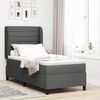 vidaXL Cama Box com colch&atilde;o Cinzento escuro 100 x 200 cm tecido