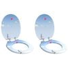 vidaXL Assento de Sanit&aacute;rio com Fechamento Suave 2 unid. Azul