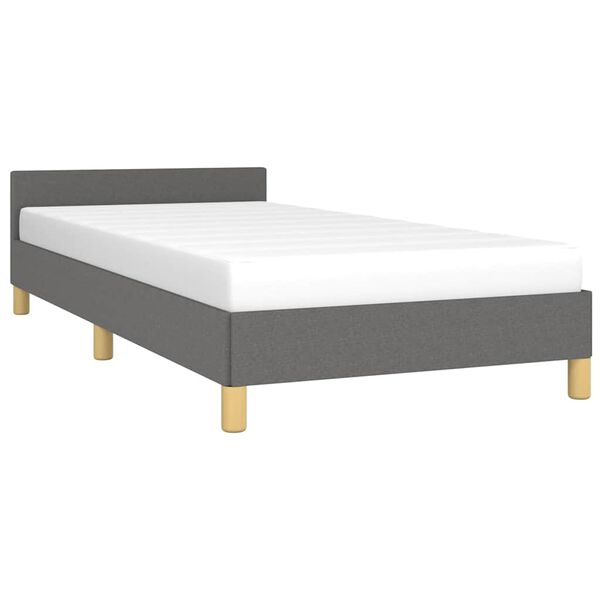 vidaXL Estrutura de cama sem colch&atilde;o 100x200 cm tecido cinzento-escuro