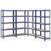 vidaXL Prateleiras de armazenamento de 5 camadas 4 pcs a&ccedil;o azul