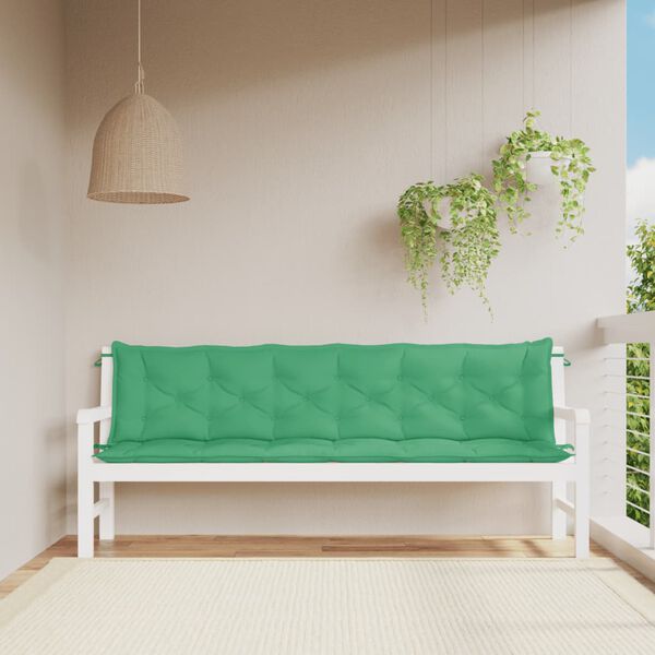 vidaXL Almofadões banco jardim 2 pcs 200x50x7cm tecido oxford verde