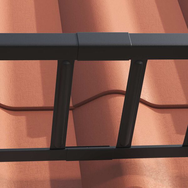 vidaXL Guarda de Neve para Telhado Preto 100 x 2,5 x 20 cm A&ccedil;o