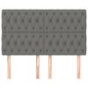 vidaXL Cabeceira Cinza Escuro 160x7x118/128 cm Tecido