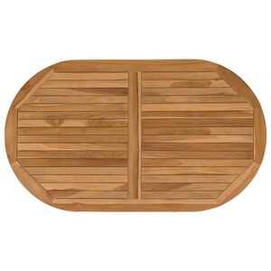 vidaXL Tampo de Mesa Oval Madeira de Teca S&oacute;lida Natural
