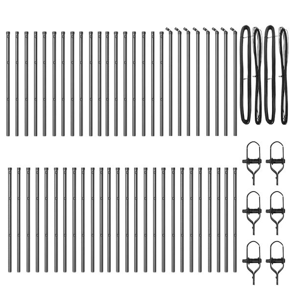 vidaXL Poste de Cerca Outros 52 pcs Cinzeto 3,2 x 3,2 x 120 cm Aço