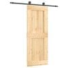 vidaXL Porta Deslizante Natural e Preto 80 x 210 cm
