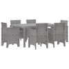 vidaXL Conjunto de Jantar para Jardim 7 pcs Cinzento-claro Rattan Polt