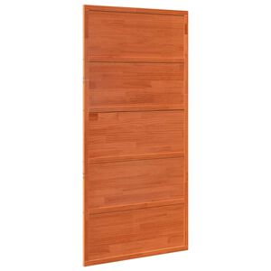 vidaXL Porta de celeiro Madeira de Pinho Maci&ccedil;a Castanho encerado