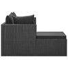 vidaXL 4 pcs conjunto lounge de jardim c/ almofadões vime PE preto