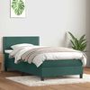vidaXL Cama box spring c/ colch&atilde;o e LED verde-escuro 80x220 cm veludo