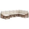vidaXL Conjunto de Sof&aacute; de Jardim 8 pcs Bege vime PE