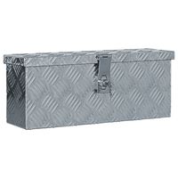 vidaXL Caixa de alumínio 48,5x14x20 cm prateado