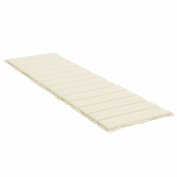 vidaXL Almofad&atilde;o p/ espregui&ccedil;adeira 200x50x3 cm tecido oxford creme