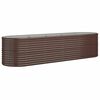 vidaXL Canteiro elevado jardim 296x80x68cm a&ccedil;o galvanizado castanho