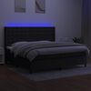 vidaXL Cama box spring c/ colch&atilde;o e LED 200x200 cm tecido preto