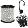 vidaXL Cordas Bungee com Ganchos 4 mm Preto e Branco PP e Borracha