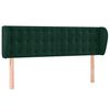 vidaXL Cabeceira de cama c/ abas veludo 147x23x78/88cm verde-escuro