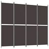 vidaXL Biombo/divis&oacute;ria com 4 pain&eacute;is 200x220 cm tecido castanho