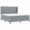 vidaXL Cama Box com colch&atilde;o Cinzento-claro 180 x 200 cm tecido
