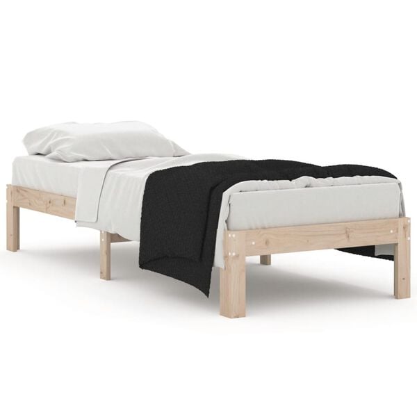 vidaXL Estrutura cama pequena solteiro 75x190 cm madeira maci&ccedil;a