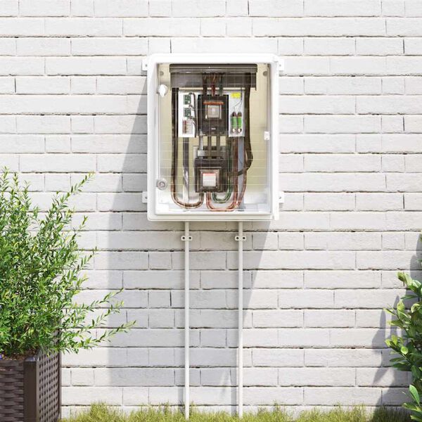 vidaXL Arm&aacute;rio de Controle Cinzeto 40 x 17,5 x 50 cm Pl&aacute;stico ABS