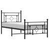 vidaXL Estrutura de cama com cabeceira e p&eacute;s 90x190 cm metal preto