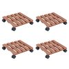 vidaXL Carrinhos para vasos de plantas 4 pcs 30x30x7,5 cm WPC castanho