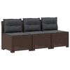 vidaXL Sof&aacute; de Jardim 3 Lugares com Almofadas visual Rattan 3 lugar PP