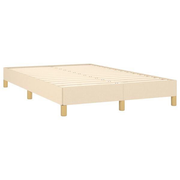 vidaXL Cama boxspring com colch&atilde;o 120x190 cm tecido cor creme