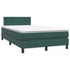 vidaXL Cama com molas/colch&atilde;o 120x220 cm veludo verde-escuro