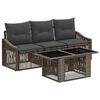 vidaXL Conjunto de Sof&aacute; de Jardim 4 unid. Cinza e Cinza Escuro vime PE