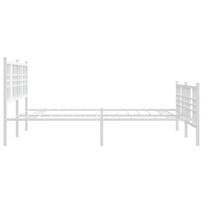 vidaXL Estrutura de cama com cabeceira e pés 150x200 cm metal branco