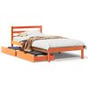 vidaXL Cama sem colch&atilde;o 90x200 cm pinho maci&ccedil;o castanho-mel