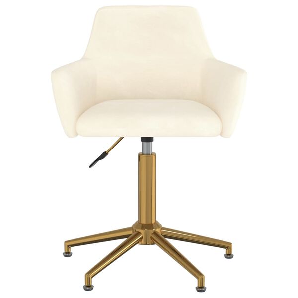 vidaXL Cadeiras de jantar girat&oacute;rias 2 pcs veludo cor creme