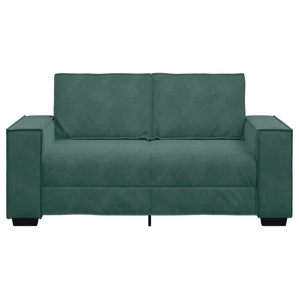 vidaXL Sof&aacute; de 2 lugares 160x78x84 cm veludo verde-escuro