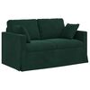 vidaXL Sof&aacute; 2 pcs Verde Escuro 138 x 78 x 80 cm Veludo