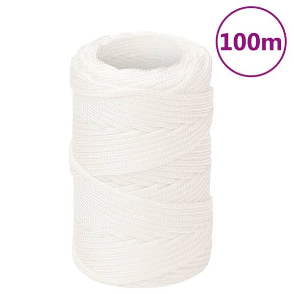 vidaXL Corda de barco 2 mm 100 m polipropileno branco completo