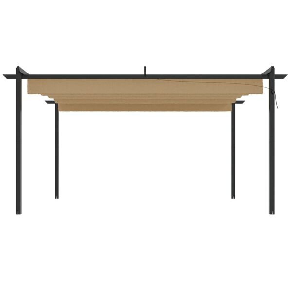 vidaXL Gazebo de jardim com telhado retrátil 4x3 m cinza-acastanhado