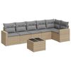 vidaXL 7 pcs conjunto de sof&aacute;s p/ jardim com almofad&otilde;es vime PE bege