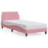 vidaXL Estrutura de cama com cabeceira Dover 90x190 cm veludo rosa
