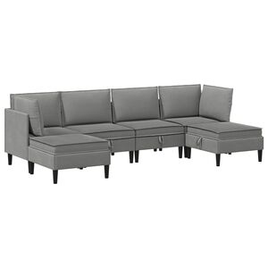 vidaXL Conjunto de M&oacute;veis para Sala de Estar 6 unid. Cinzento-escuro
