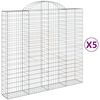 vidaXL Cestos gabi&atilde;o arqueados 5pcs 200x50x180/200cm ferro galvanizado