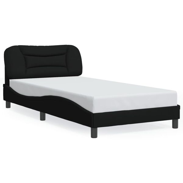 vidaXL Estrutura de cama sem colch&atilde;o Hvar 100x200 cm tecido preto