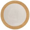 vidaXL Tapete tran&ccedil;ado redondo 90 cm juta/algod&atilde;o branco/natural