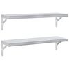 vidaXL Prateleiras de parede 2 pcs 75x23,5 cm a&ccedil;o inoxid&aacute;vel prateado