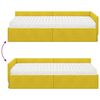 vidaXL Estrutura de Cama de Canto com Colch&atilde;o 2 pcs Amarelo Veludo