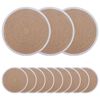 vidaXL Sousplat de Juta 12 unid. Natural e Branco 100% Juta Tossa