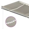 vidaXL Toldo autom&aacute;tico com LED e sensor de vento 450x300 cm cor creme